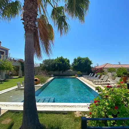 Villasunset With Sea, Chios And Sunset View