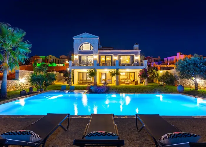 Villasunset With Sea, Chios And Sunset View *