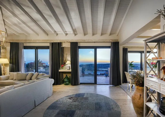 Villasunset With Sea, Chios And Sunset View