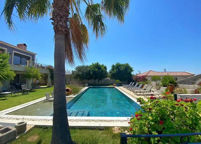 Villasunset With Sea, Chios And Sunset View